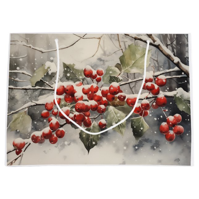 Winterberries Große Geschenktüte (Vorderseite)