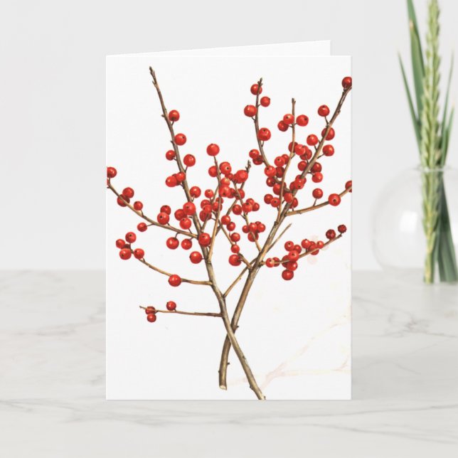 Winterberry Feiertagskarte (Vorderseite)