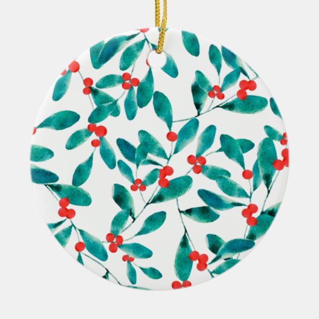 Winterberry (Festiv) Keramik Ornament (Vorne)