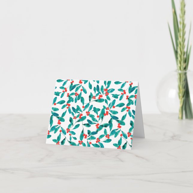 Winterberry (Festival) Happy Holidays Karte (Vorderseite)