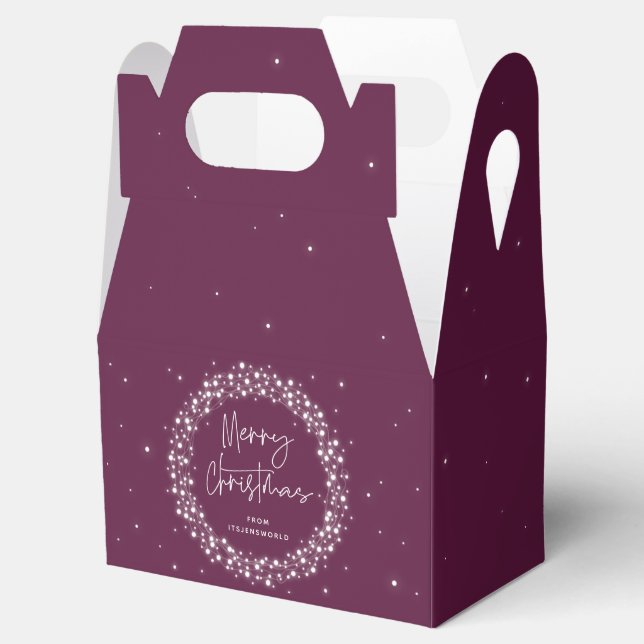 Winterberry Frohe Weihnachten funkelnde Lichter Geschenkschachtel (Geöffnet)