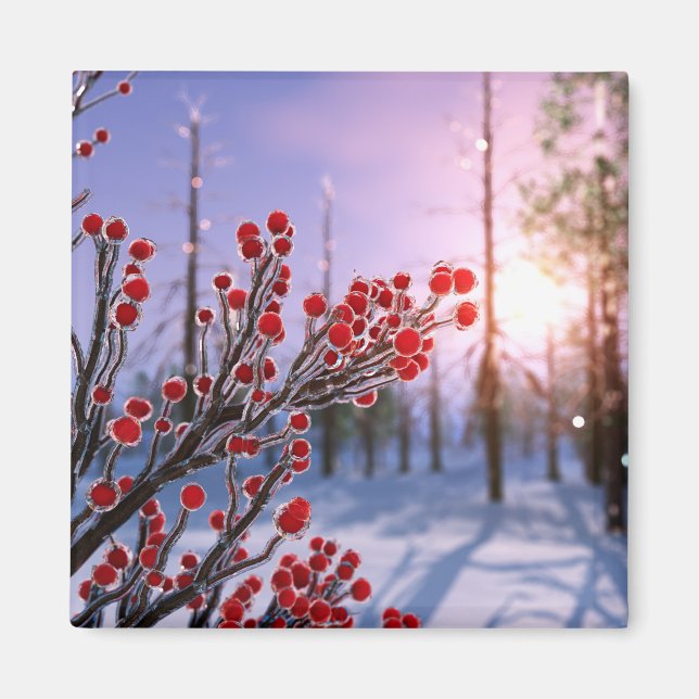 Winterberry in Ice Magnet (Vorne)