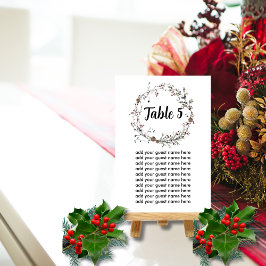 Winterberry Rustic Boho Seekarte Tischnummer