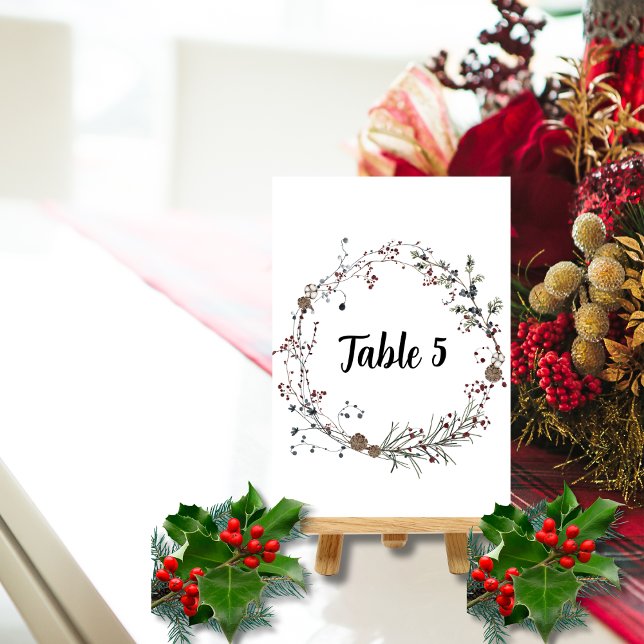 Winterberry Rustic Boho Seekarte Tischnummer (Von Creator hochgeladen)