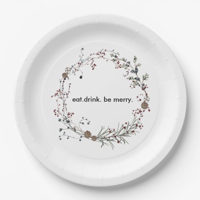 Winterberry Rustic Boho Wildblume Gardens Pappteller (Vorderseite)