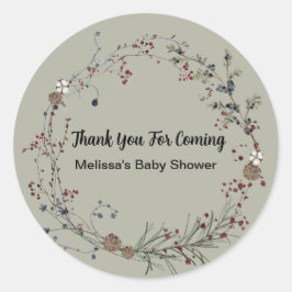 Winterberry Rustic Boho Wildblume Gardens Runder Aufkleber