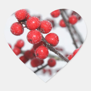 Winterberry-Sticker Herz-Aufkleber