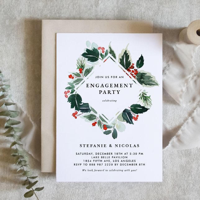 Winterberry und Holly Greenerity Engagement Party Einladung (Von Creator hochgeladen)