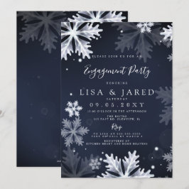 Winterbindungsparty für Navy Snowflakes Einladung