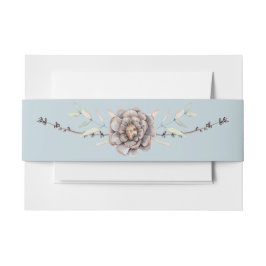 Winterblau mit Pine Cones Wasserfarbenhochzeit Einladungsbanderole
