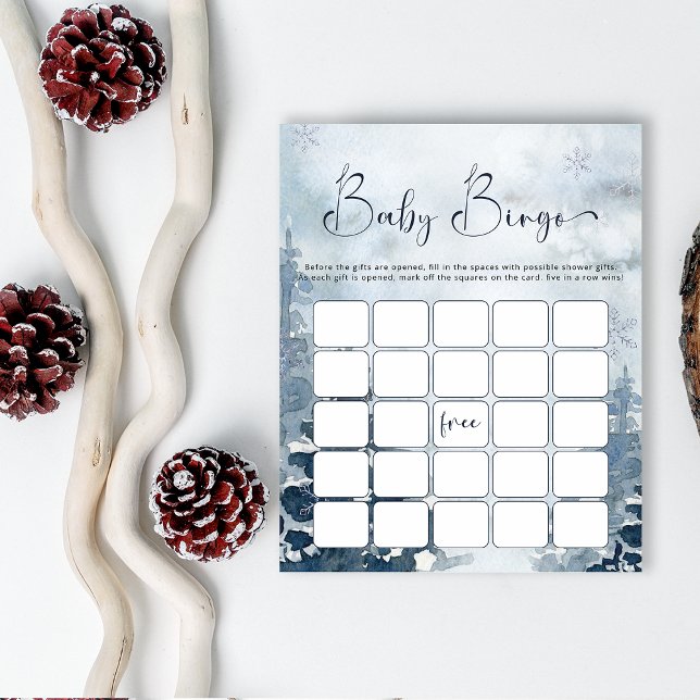 Winterblaue Kiefernbäume Bingospiel (Von Creator hochgeladen)