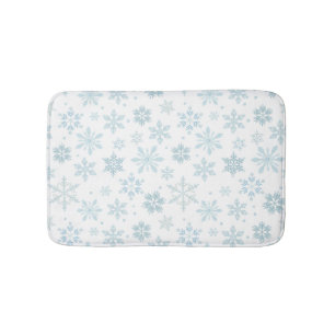 Winterblaue Schneeflocken Badematte