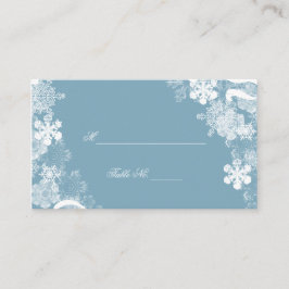 Winterblaue Schneeflocken Hochzeiten Platzkarten