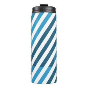 Winterblaue Streifen Thermosbecher