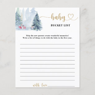 Winterblauer Wald Baby Bucket List Spiel