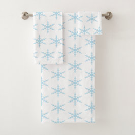 Winterblauschneeflocken Badhandtuch Set