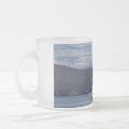 Winterblick auf das Leuchtturm von Esopus Meadows Mattglastasse