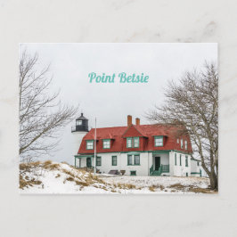 Winterblick auf Point Betsie Lighthouse Postkarte