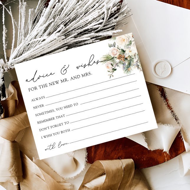 Winterblumenberatung und Brautparty-Karte wünscht (Von Creator hochgeladen)