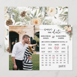 Winterblumenkalender mit Foto Save The Date