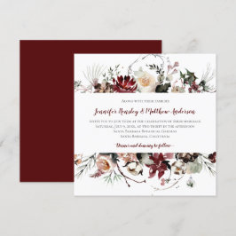 Winterblüten - Hochzeit von Burgund-Text | Einladung