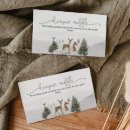 WinterBoho Woodland Diaper Raffle Umschließkarte Begleitkarte