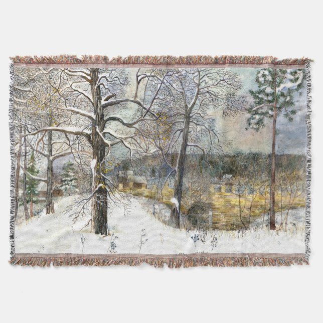Winterbrücke Aquarellmalerei Decke (Vorderseite)