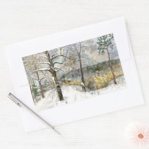 Winterbrücke Rechteckiger Aufkleber