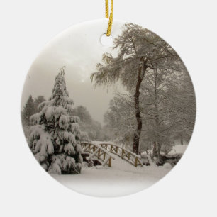 Winterbrücke - Schneebäume Dekoration