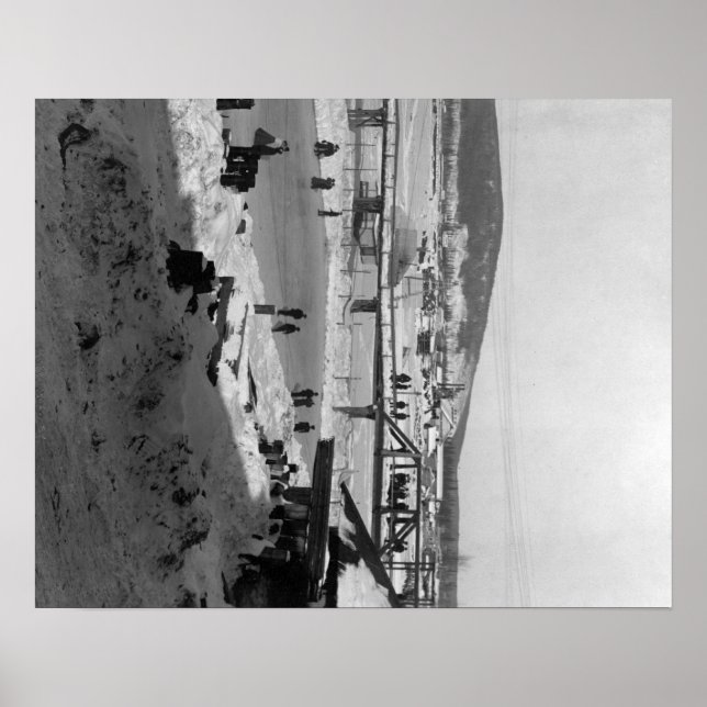 Winterbrücke über den Fluss Fairbanks Poster (Vorne)