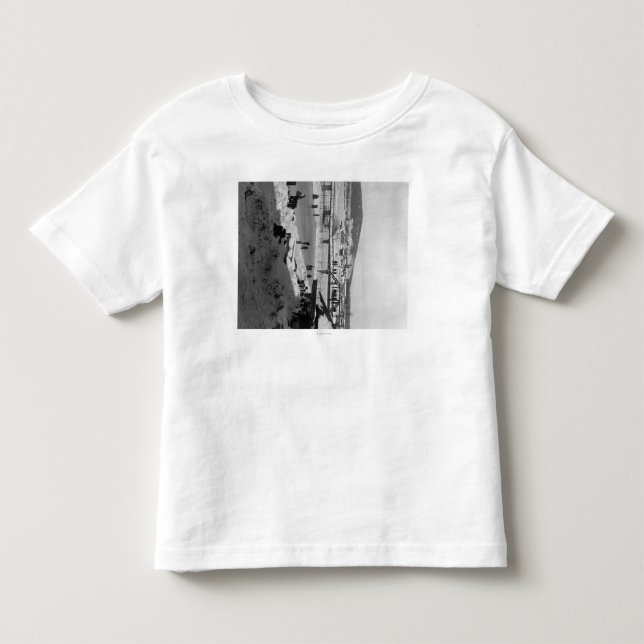 Winterbrücke über Fluss in Fairbanks Kleinkind T-shirt (Vorderseite)