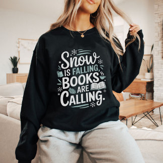 Winterbuch Lover mit Schneeflocken Sweatshirt