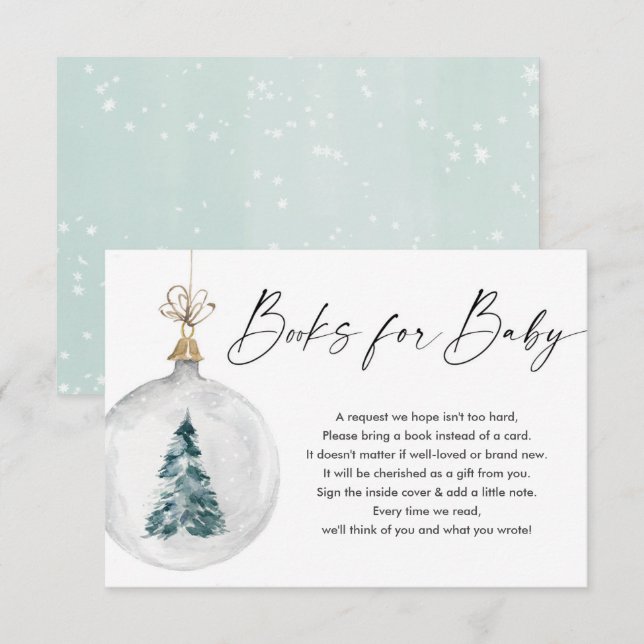 Winterbücher für eine Babybuchanfrage Begleitkarte (Vorne/Hinten)