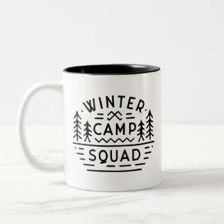 Wintercamp Camping trip Berge Retroästhesie Zweifarbige Tasse