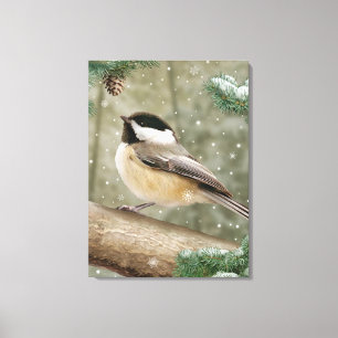 "Winterchickadee-" Leinwand-Druck Alan Giana Leinwanddruck
