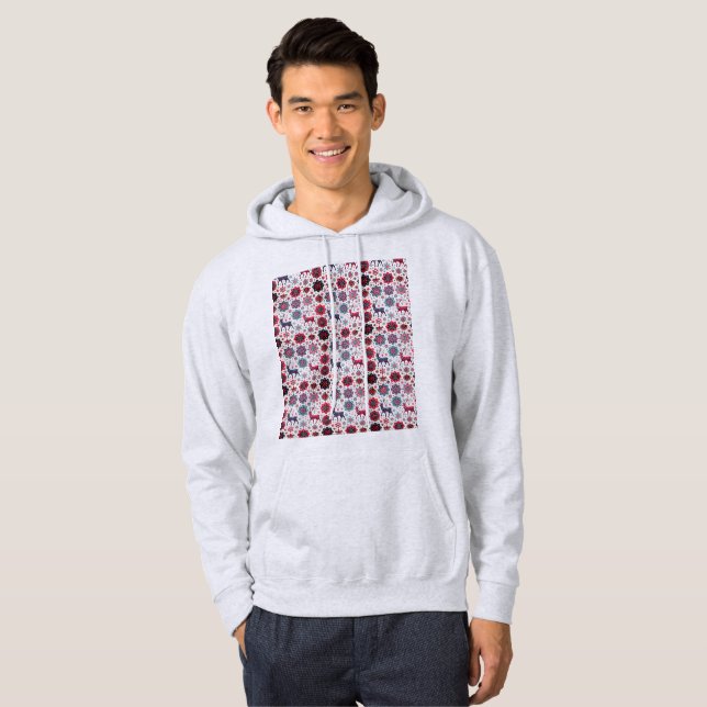 Winterdesign Männermuster Hooded Sweatshirt (Vorne ganz)