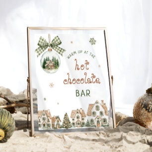 Winterdorf aufwärmen an der Heiße-Schokolade-Bar Poster