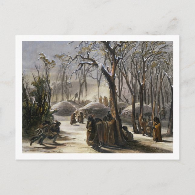 Winterdorf der Minatarres, Teller 26 von Vo Postkarte (Vorderseite)