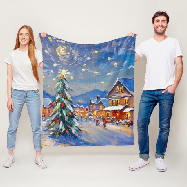 Winterdorf-Feiertag Fleecedecke (Beispiel)