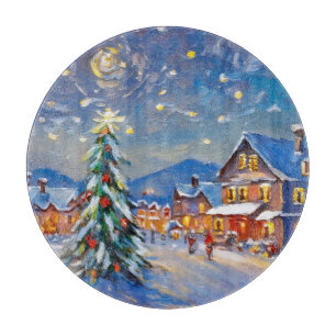 Winterdorf-Feiertag Schneidebrett