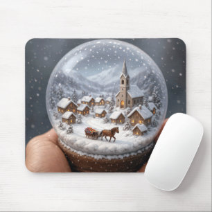 Winterdorf in einer Weihnachts-Schneekugel Mousepad