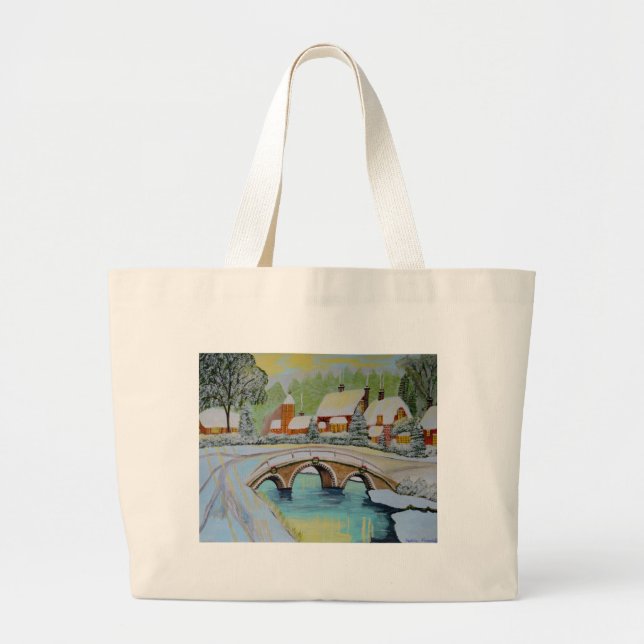 Winterdorf Jumbo Stoffbeutel (Vorne)