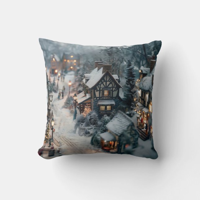 Winterdorf Kissen (Vorderseite)