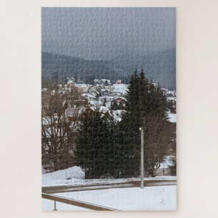 Winterdorf Panorama - ländliche Landschaft Rumänie