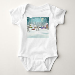 Winterdorf: Schneelandschaft Baby Strampler