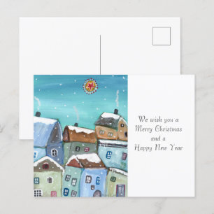 Winterdorf Urlaub Postkarte