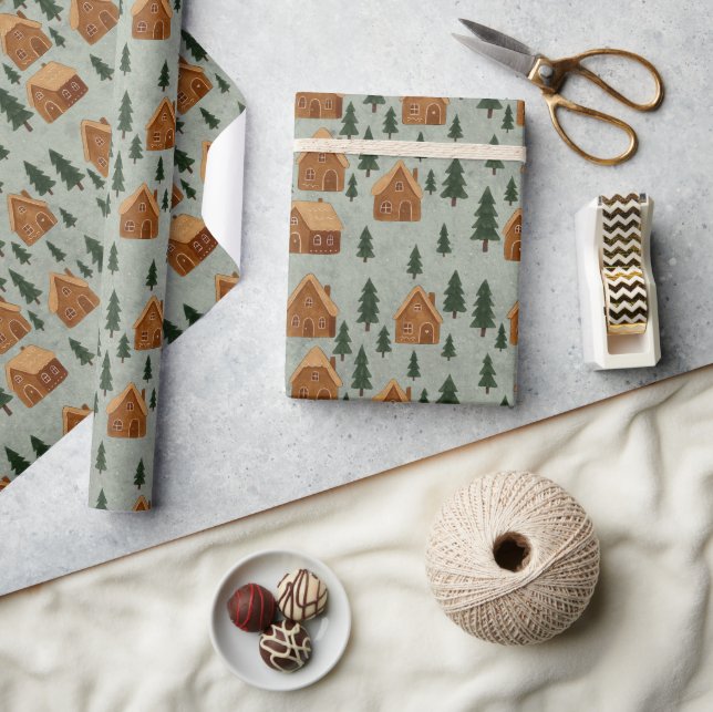 Winterdorf-Wrap-Geschenkpapier Geschenkpapier (Basteln)