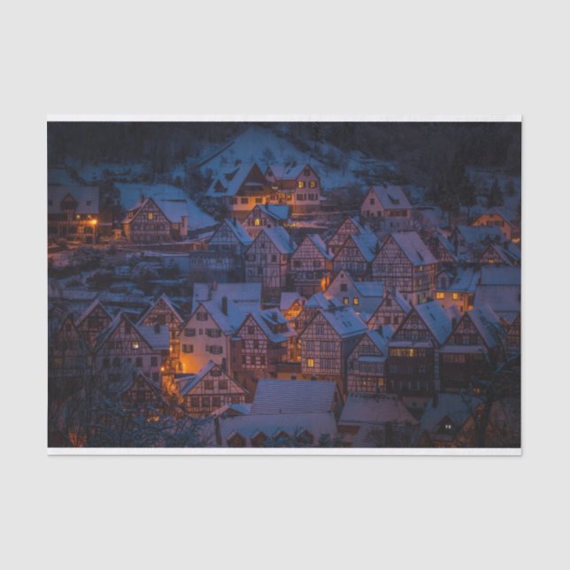 Winterdörfchen Seidenpapier (Vorderseite)