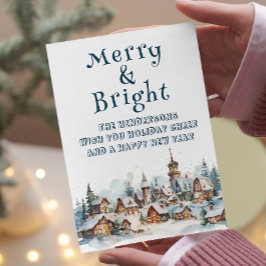Winterdörfliche Landschaft Merry and Bright Feiertagskarte
