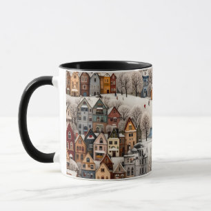 Winterdorfszene Cozy Schneestadt Tasse